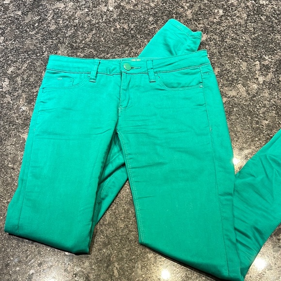Smart set skinny bright green jeans 25 - Picture 1 of 5